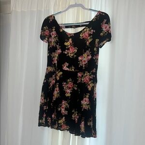 Floral Black Mini Dress